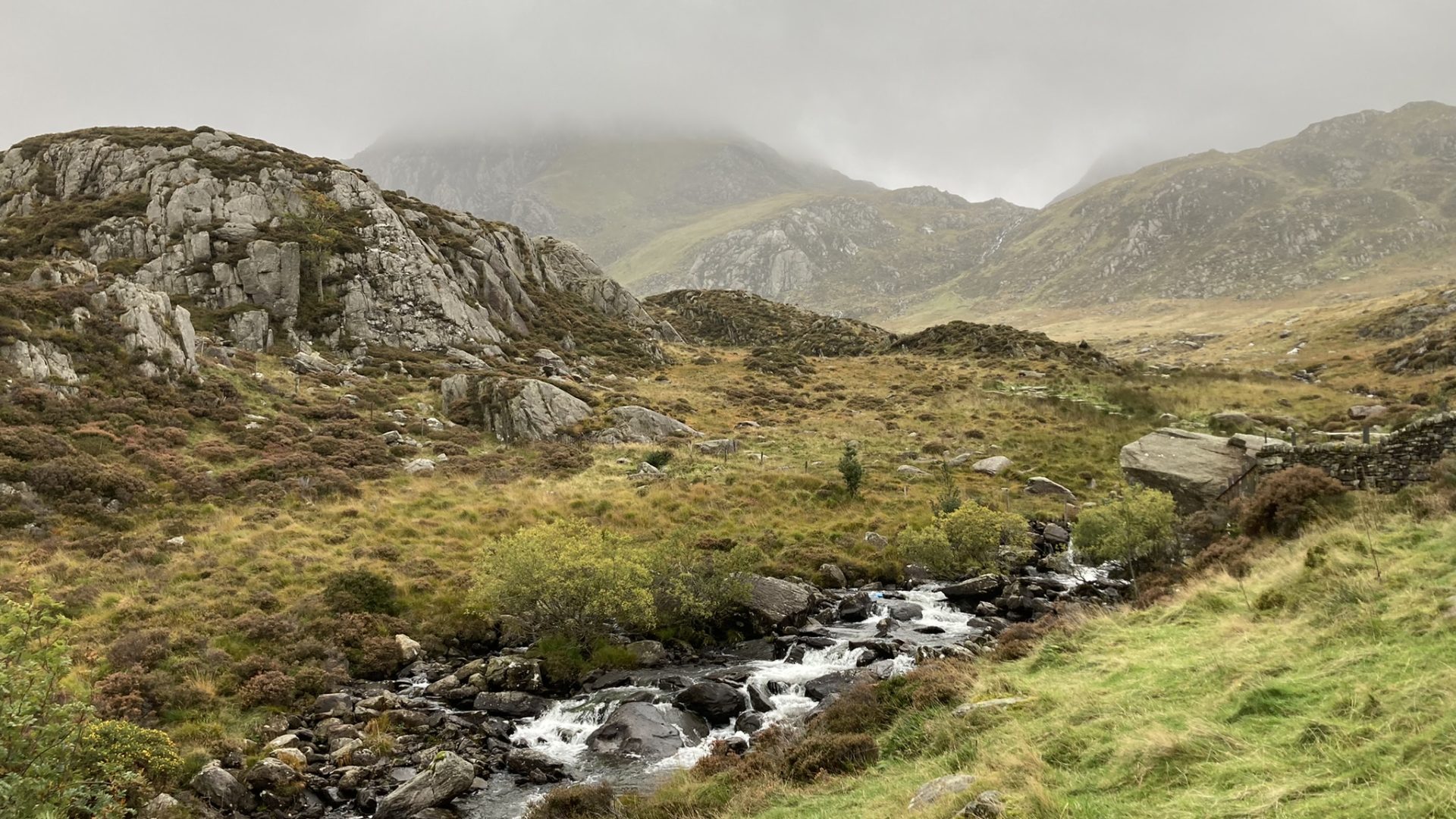 A stream running through CwmIdwal, Eryri National Park