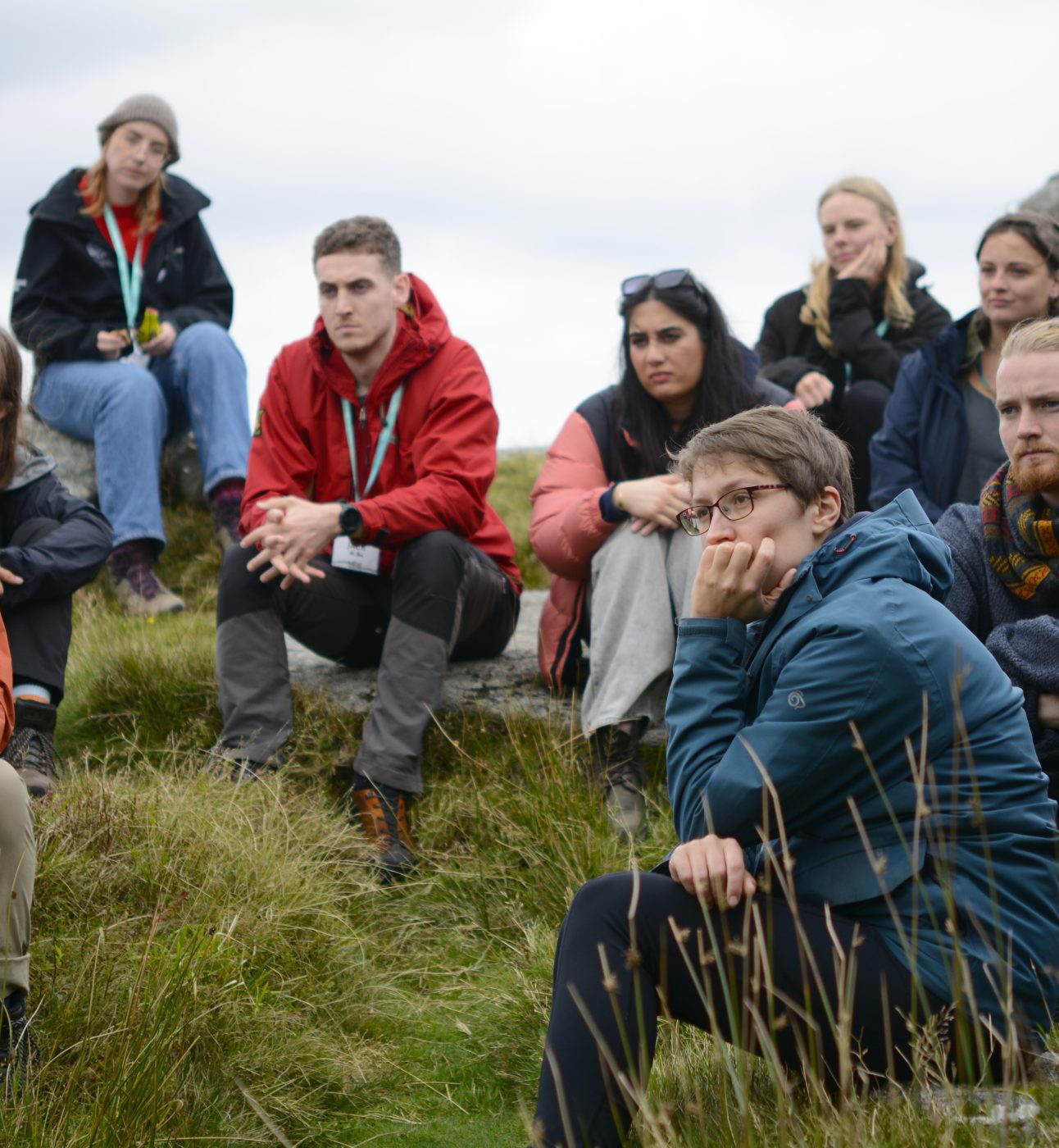 Future leaders course participants on Bellever Tor in Dartmoor